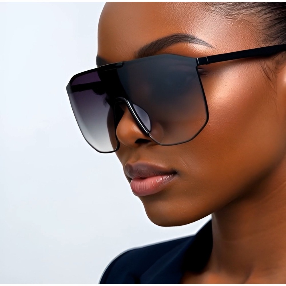 Aviator Shield Sunglasses Flat Lens Beach Street Style Retro Oversized Lentes